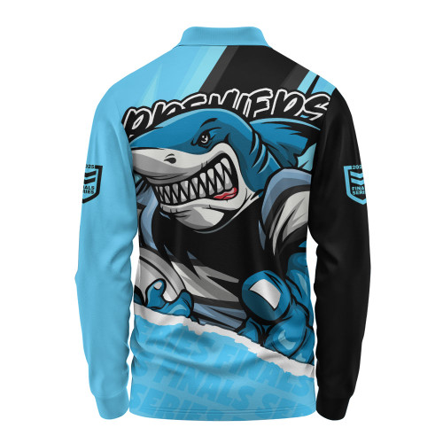 Cronulla-Sutherland Sharks Long Sleeve Polo Shirt Chasing Victory 2025 Final Series Pride Cronulla-Sutherland Sharks Long Sleeve Polo Shirt Chasing Victory 2025 Final Series Pride