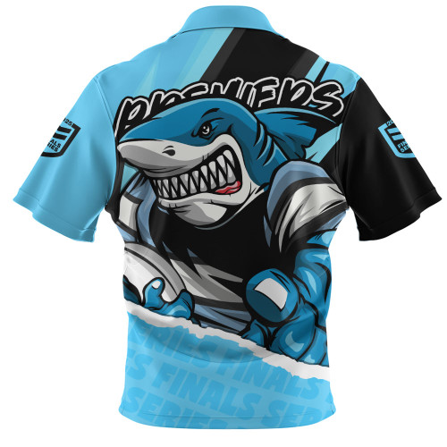 Cronulla-Sutherland Sharks Zip Polo Shirt Chasing Victory 2025 Final Series Pride