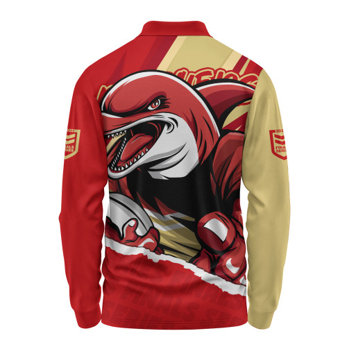 Redcliffe Dolphins Long Sleeve Polo Shirt Chasing Victory 2025 Final Series Pride