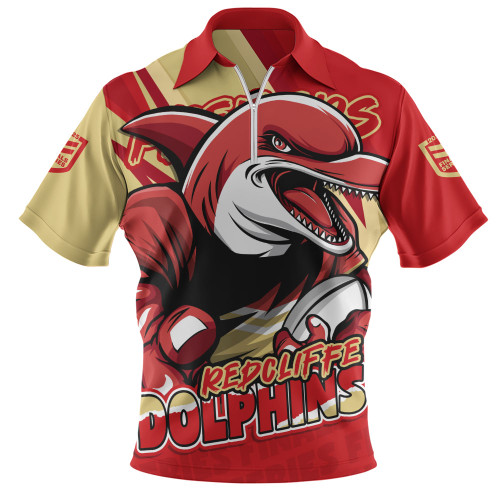 Redcliffe Dolphins Zip Polo Shirt Chasing Victory 2025 Final Series Pride