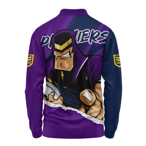 Melbourne Storm Long Sleeve Polo Shirt Chasing Victory 2025 Final Series Pride Melbourne Storm Long Sleeve Polo Shirt Chasing Victory 2025 Final Series Pride