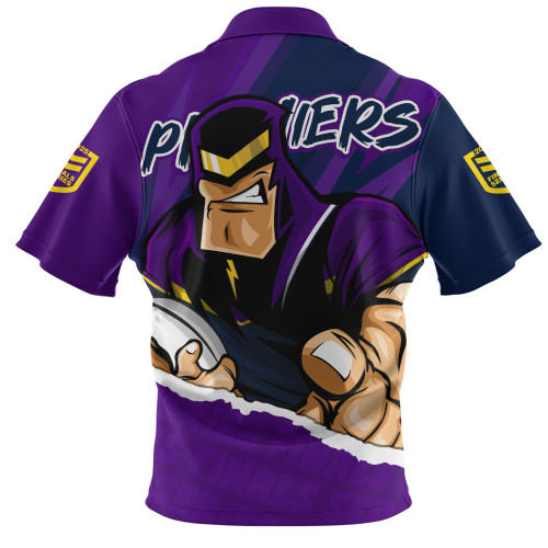 Melbourne Storm Zip Polo Shirt Chasing Victory 2025 Final Series Pride