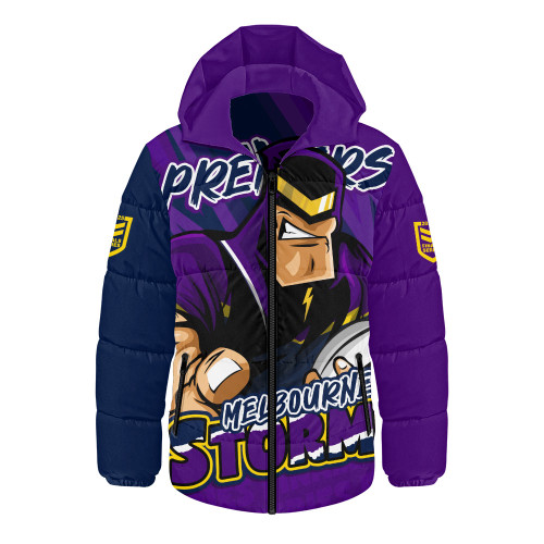Melbourne Storm Hooded Padded Jacket Chasing Victory 2025 Final Series Pride Melbourne Storm Hooded Padded Jacket Chasing Victory 2025 Final Series Pride