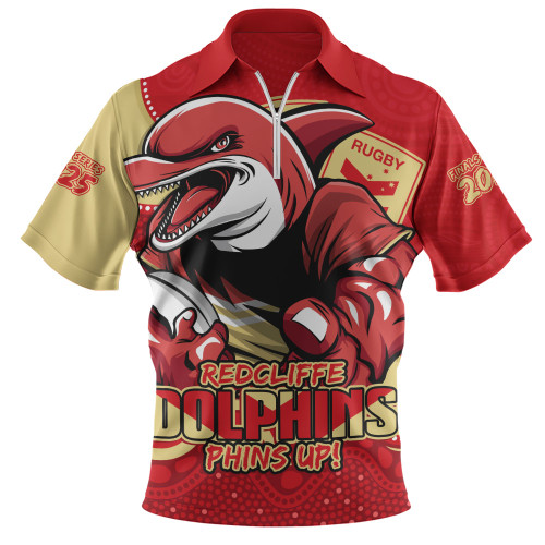 Redcliffe Dolphins Zip Polo Shirt Battle For Glory Rugby Finals Edition