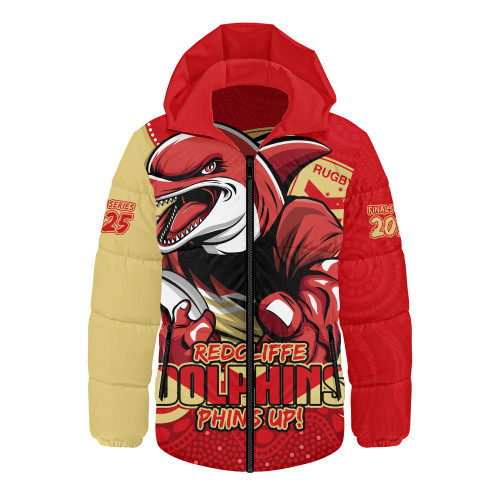 Redcliffe Dolphins Hooded Padded Jacket Battle For Glory Rugby Finals Edition