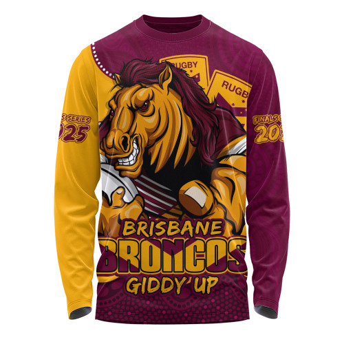 Brisbane Broncos Long Sleeve T-shirt Battle For Glory Rugby Finals Edition