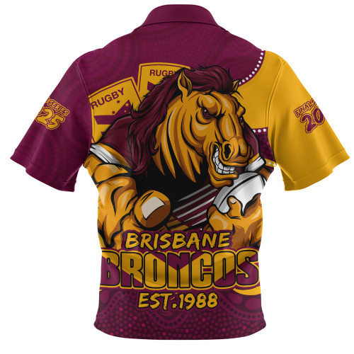 Brisbane Broncos Zip Polo Shirt Battle For Glory Rugby Finals Edition Brisbane Broncos Zip Polo Shirt Battle For Glory Rugby Finals Edition