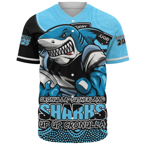Cronulla-Sutherland Sharks Baseball Shirt Battle For Glory Rugby Finals Edition