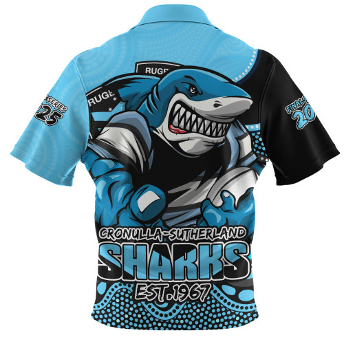 Cronulla-Sutherland Sharks Zip Polo Shirt Battle For Glory Rugby Finals Edition