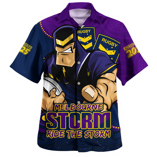 Melbourne Storm Hawaiian Shirt Battle For Glory Rugby Finals Edition
