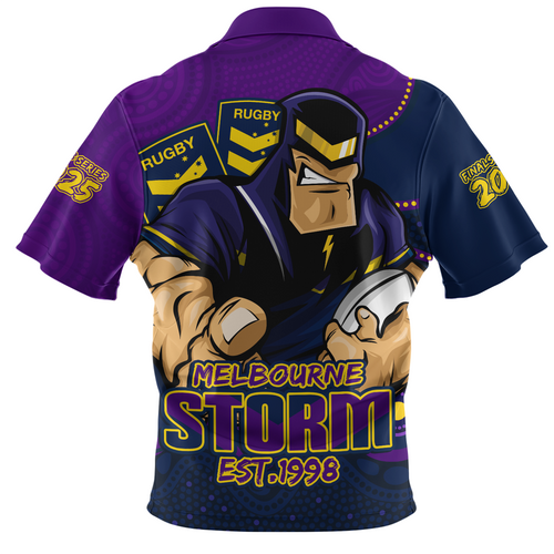 Melbourne Storm Zip Polo Shirt Battle For Glory Rugby Finals Edition Melbourne Storm Zip Polo Shirt Battle For Glory Rugby Finals Edition