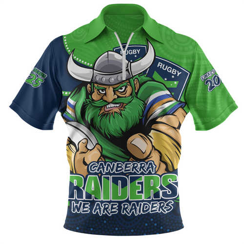 Canberra Raiders Zip Polo Shirt Battle For Glory Rugby Finals Edition
