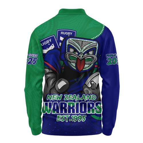New Zealand Warriors Long Sleeve Polo Shirt Battle For Glory Rugby Finals Edition New Zealand Warriors Long Sleeve Polo Shirt Battle For Glory Rugby Finals Edition
