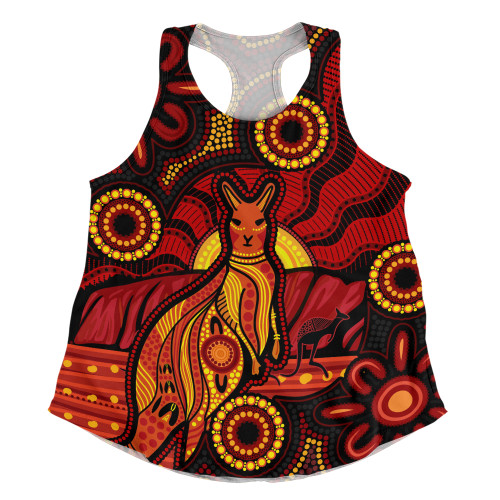Indigenous Australian Aboriginal Women Racerback Singlet Echoes Of The Dreaming