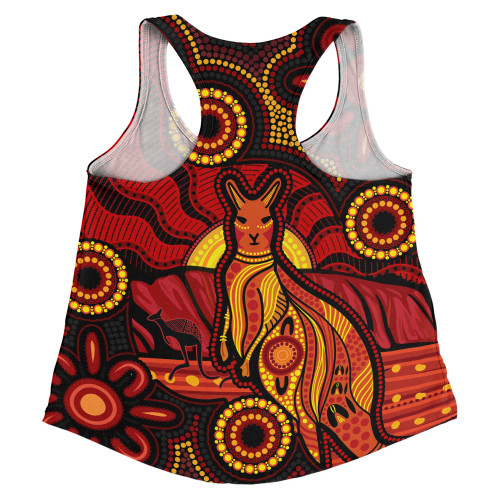 Indigenous Australian Aboriginal Women Racerback Singlet Echoes Of The Dreaming