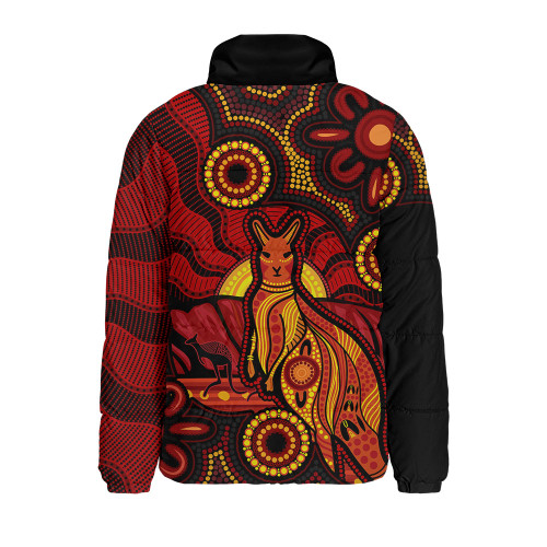 Indigenous Australian Aboriginal Padded Jacket Warrior's Heart Ignites