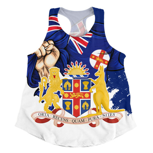 New South Wales Women Racerback Singlet Power Pride And Heritage Crest New South Wales Women Racerback Singlet Power Pride And Heritage Crest