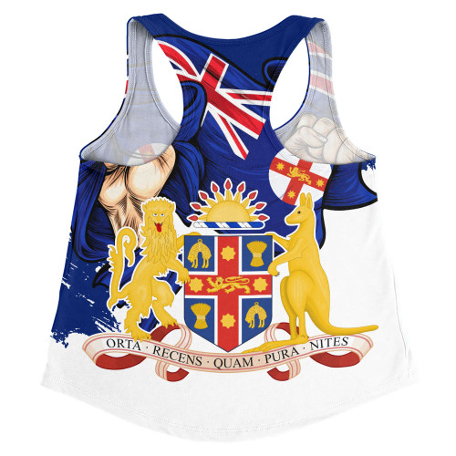 New South Wales Women Racerback Singlet Power Pride And Heritage Crest New South Wales Women Racerback Singlet Power Pride And Heritage Crest