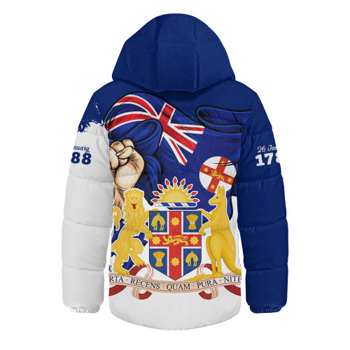 New South Wales Hooded Padded Jacket Power Pride And Heritage Crest New South Wales Hooded Padded Jacket Power Pride And Heritage Crest