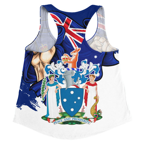 Victoria Women Racerback Singlet Power Pride And Heritage Crest