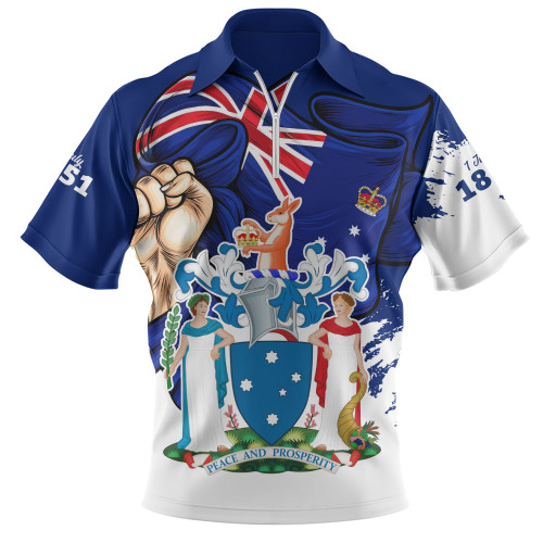Victoria Zip Polo Shirt Power Pride And Heritage Crest Victoria Zip Polo Shirt Power Pride And Heritage Crest