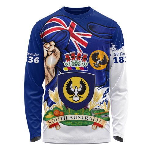 South Australia Long Sleeve T-shirt Power Pride And Heritage Crest South Australia Long Sleeve T-shirt Power Pride And Heritage Crest
