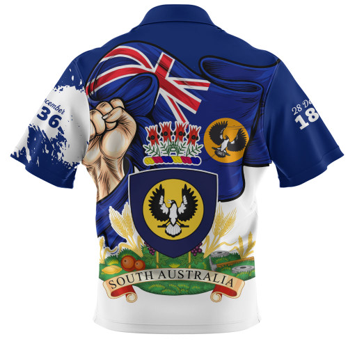 South Australia Zip Polo Shirt Power Pride And Heritage Crest
