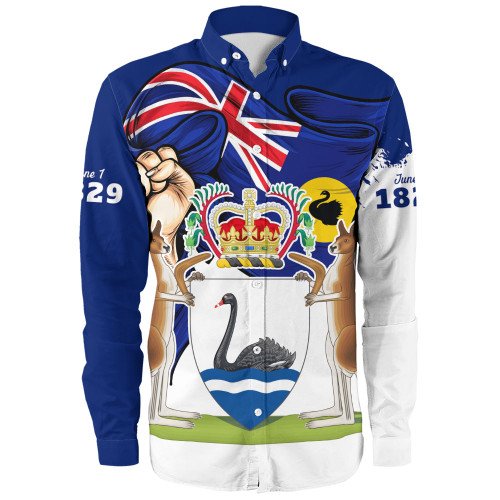 Western Australia Long Sleeve Shirt Power Pride And Heritage Crest