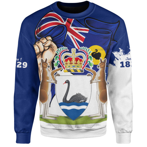 Western Australia Sweatshirt Power Pride And Heritage Crest Western Australia Sweatshirt Power Pride And Heritage Crest