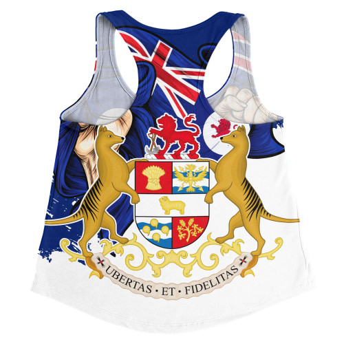 Tasmania Women Racerback Singlet Power Pride And Heritage Crest