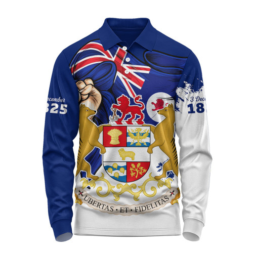 Tasmania Long Sleeve Polo Shirt Power Pride And Heritage Crest