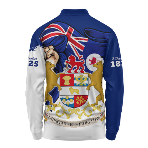 Tasmania Long Sleeve Polo Shirt Power Pride And Heritage Crest