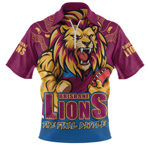 Brisbane Lions Zip Polo Shirt Final Clash Battle Edition