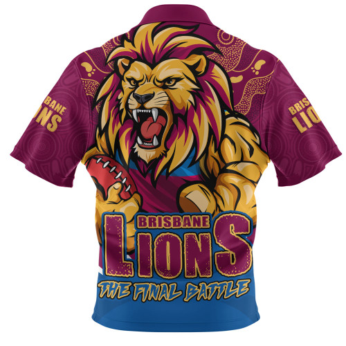 Brisbane Lions Zip Polo Shirt Final Clash Battle Edition