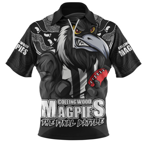 Collingwood Zip Polo Shirt Final Clash Battle Edition