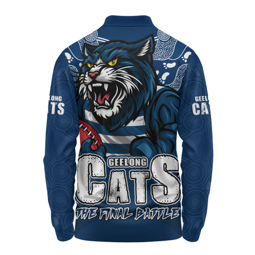 Geelong Cats Long Sleeve Polo Shirt Final Clash Battle Edition
