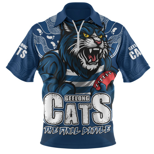 Geelong Cats Zip Polo Shirt Final Clash Battle Edition