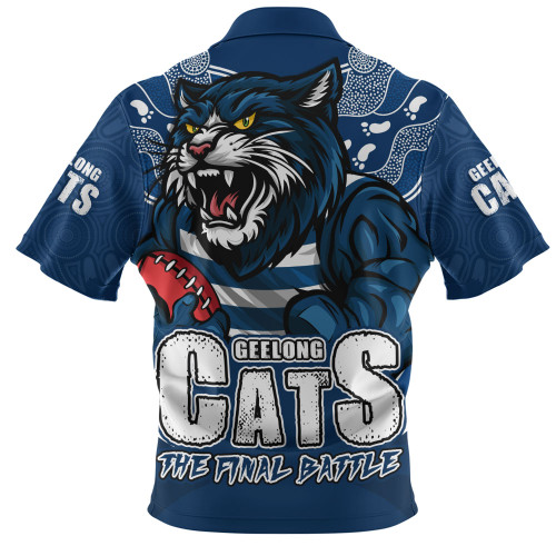 Geelong Cats Zip Polo Shirt Final Clash Battle Edition
