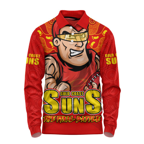 Gold Coast SUNS Long Sleeve Polo Shirt Final Clash Battle Edition