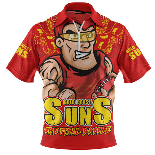 Gold Coast SUNS Zip Polo Shirt Final Clash Battle Edition