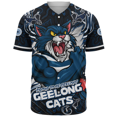 Geelong Cats Baseball Shirt Spirit Warriors Of The Game