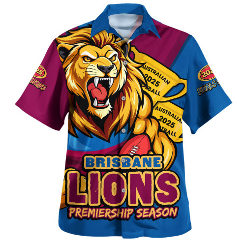 Brisbane Lions Hawaiian Shirt Australian Football Finals Premiership Spirit