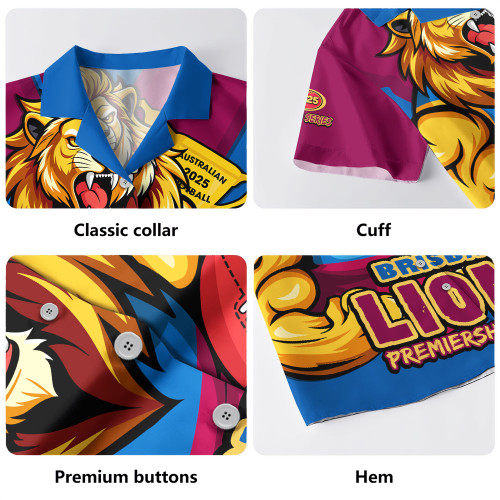 Brisbane Lions Hawaiian Shirt Australian Football Finals Premiership Spirit