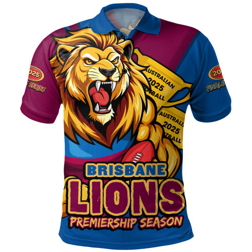 Brisbane Lions Polo Shirt Australian Football Finals Premiership Spirit Brisbane Lions Polo Shirt Australian Football Finals Premiership Spirit