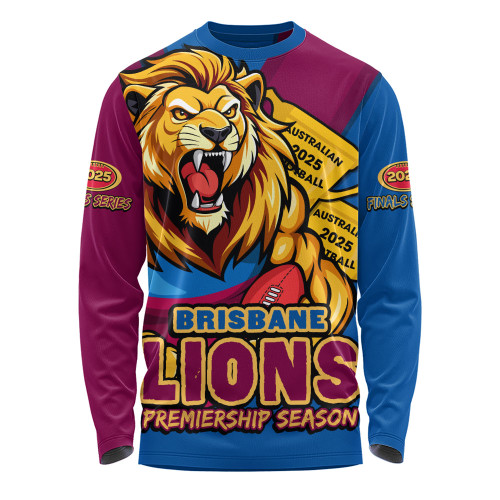 Brisbane Lions Long Sleeve T-shirt Australian Football Finals Premiership Spirit