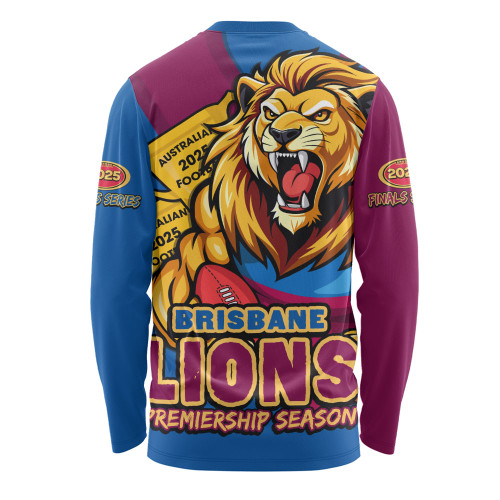 Brisbane Lions Long Sleeve T-shirt Australian Football Finals Premiership Spirit