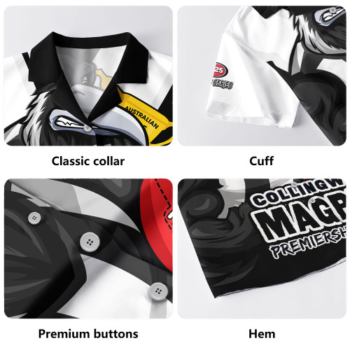 Collingwood Hawaiian Shirt Australian Football Finals Premiership Spirit Collingwood Hawaiian Shirt Australian Football Finals Premiership Spirit