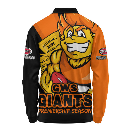 GWS GIANTS Long Sleeve Polo Shirt Australian Football Finals Premiership Spirit GWS GIANTS Long Sleeve Polo Shirt Australian Football Finals Premiership Spirit