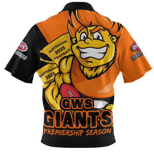 GWS GIANTS Zip Polo Shirt Australian Football Finals Premiership Spirit GWS GIANTS Zip Polo Shirt Australian Football Finals Premiership Spirit