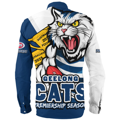 Geelong Cats Long Sleeve Shirt Australian Football Finals Premiership Spirit